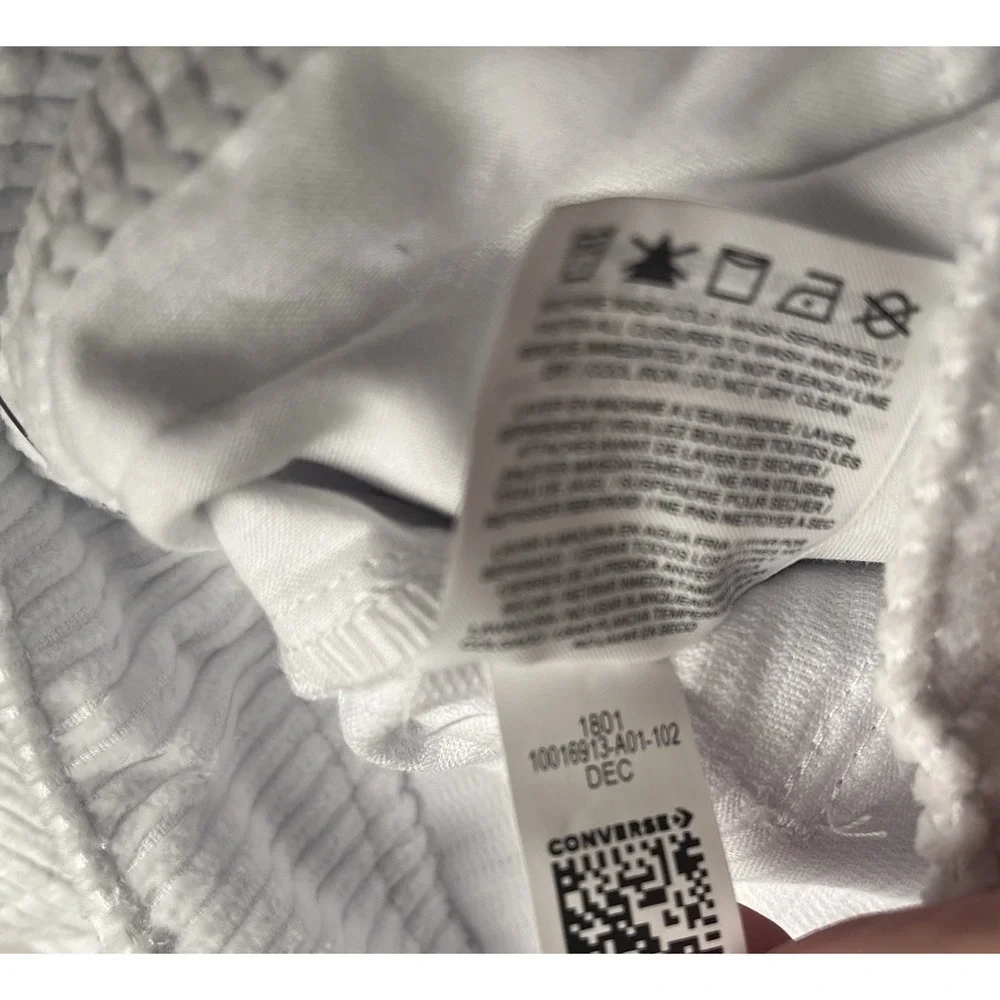 Converse MadeMe White Corduroy High Waist Oversized Shorts Womens 8 Streetwear
